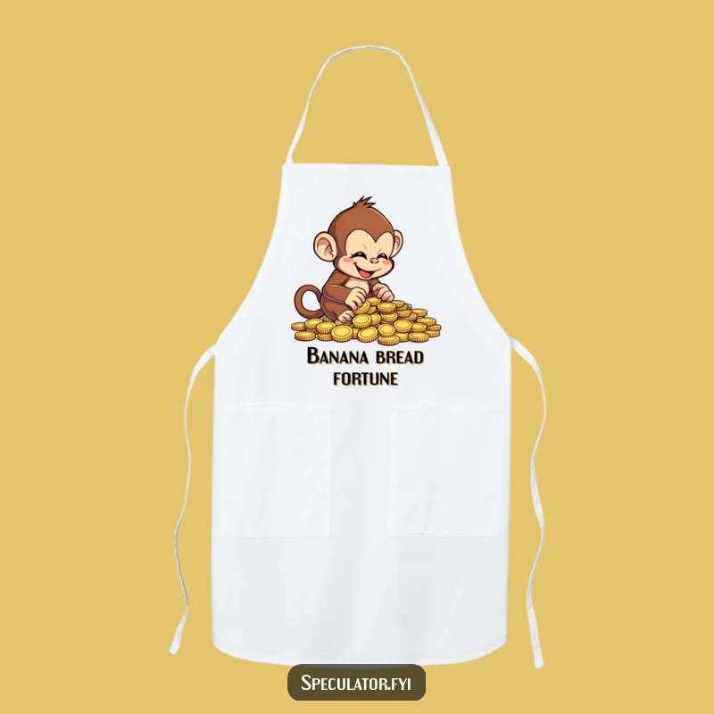 Funny Monkey Counting Coins Apron - Cheeky Primate Kitchen Wear Gift