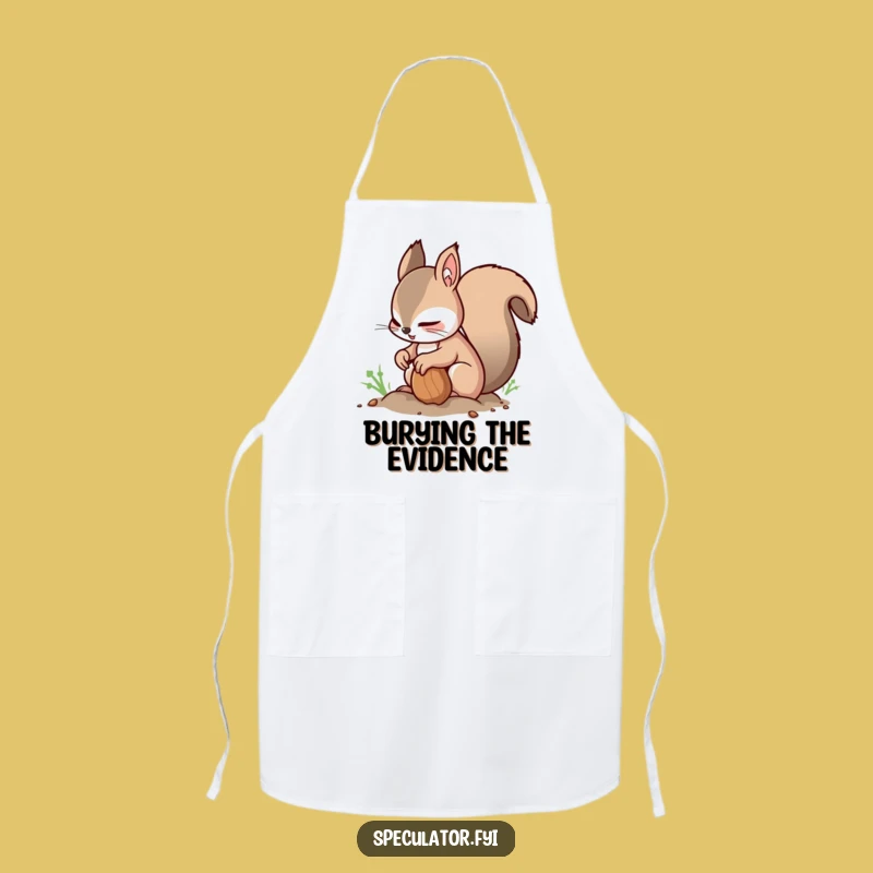 Funny Squirrel Nut Burying Apron - Cook with Nimble Caution