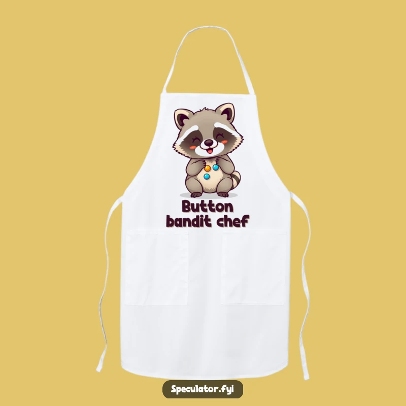 Funny Giggling Raccoon Chef Apron - Hilarious Kitchen Accessory