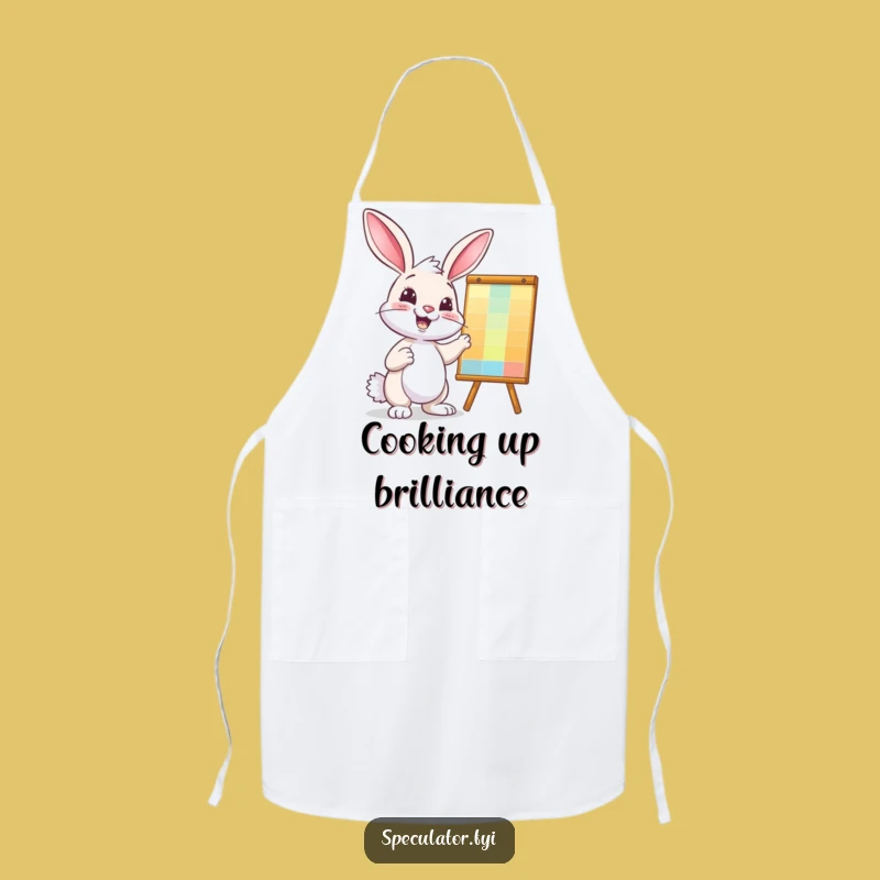 Funny Bunny Chef Apron - Confident Chart Pointer, Culinary Humor Gift