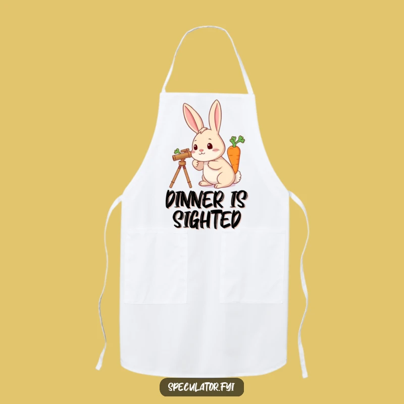 Funny Rabbit Telescope Carrot Apron - Chef's Explorer Wear, Fun Humorous Gift