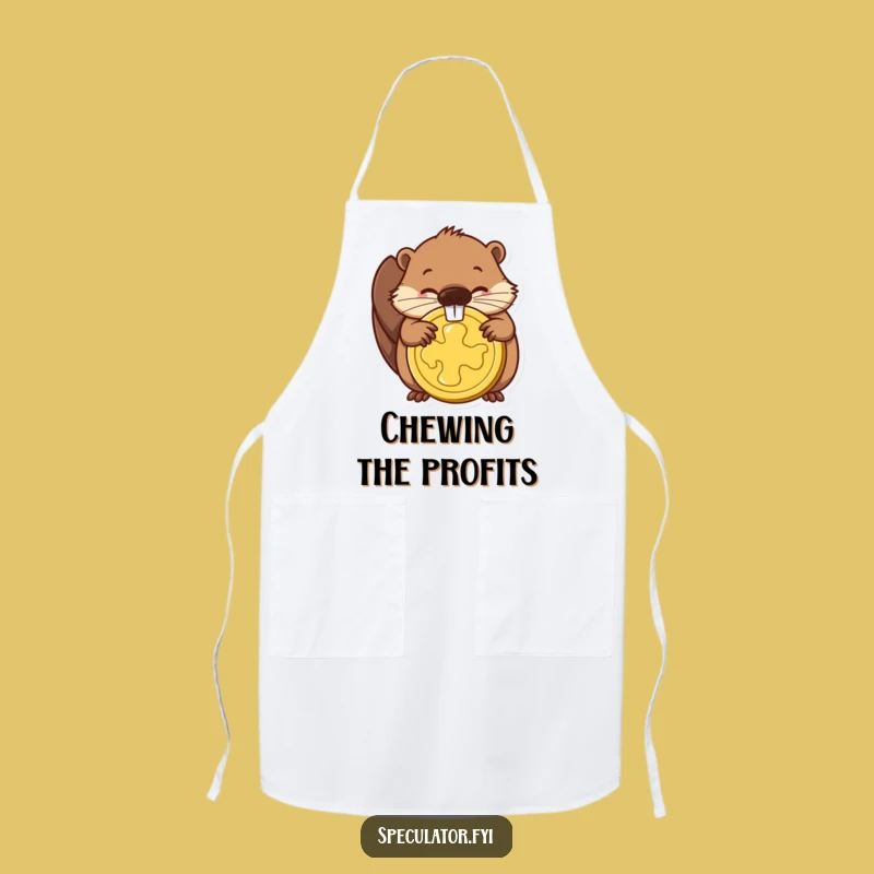 Funny Beaver Coin Apron: Determined Chef's Gear for Culinary Success