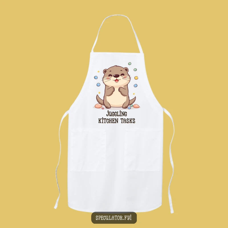 Funny Cheerful Otter Apron: Playful Kitchen Wear, Perfect Humorous Gift for Cooks