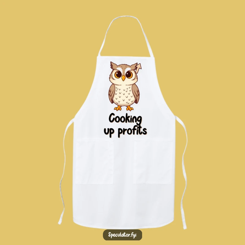 Funny Curious Owl Arrow Apron: Cook with Insightful Sass!