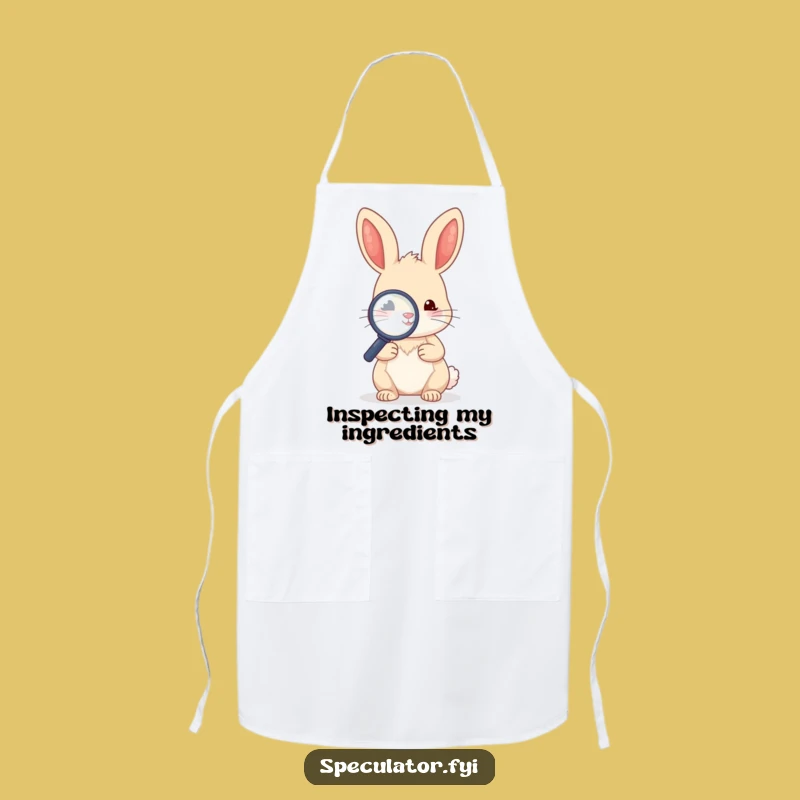 Funny Kawaii Rabbit Magnifying Glass Apron - Cooking Funny Gift!