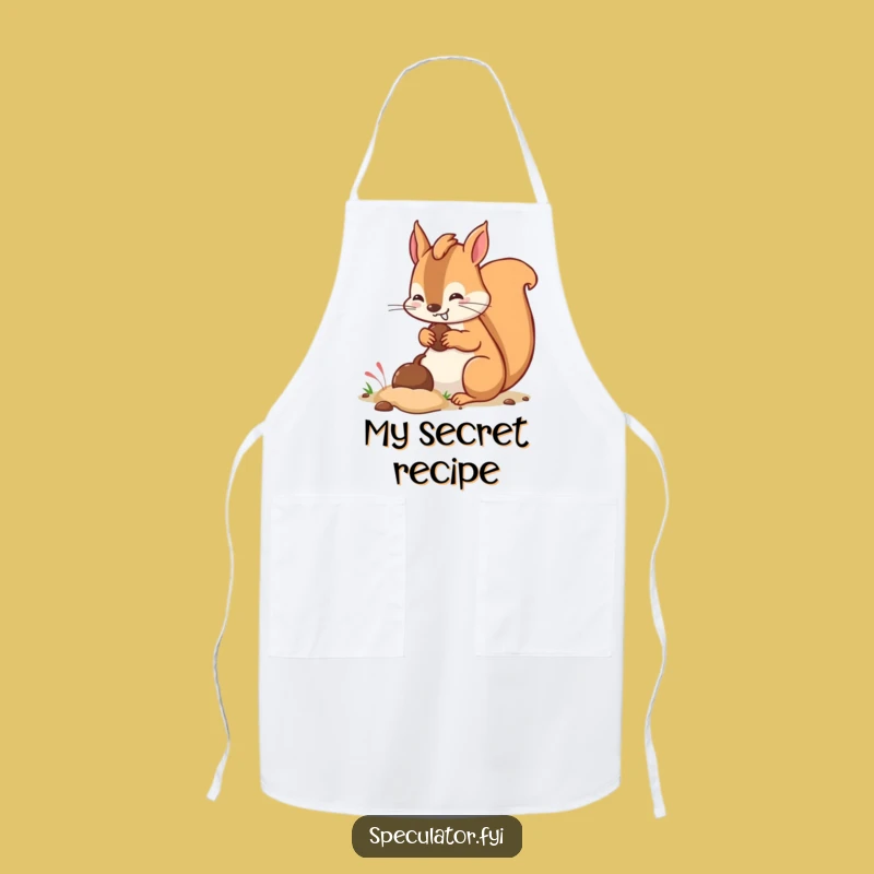 Funny Kawaii Squirrel Burying Nut Apron - Kitchen Funny Gift!