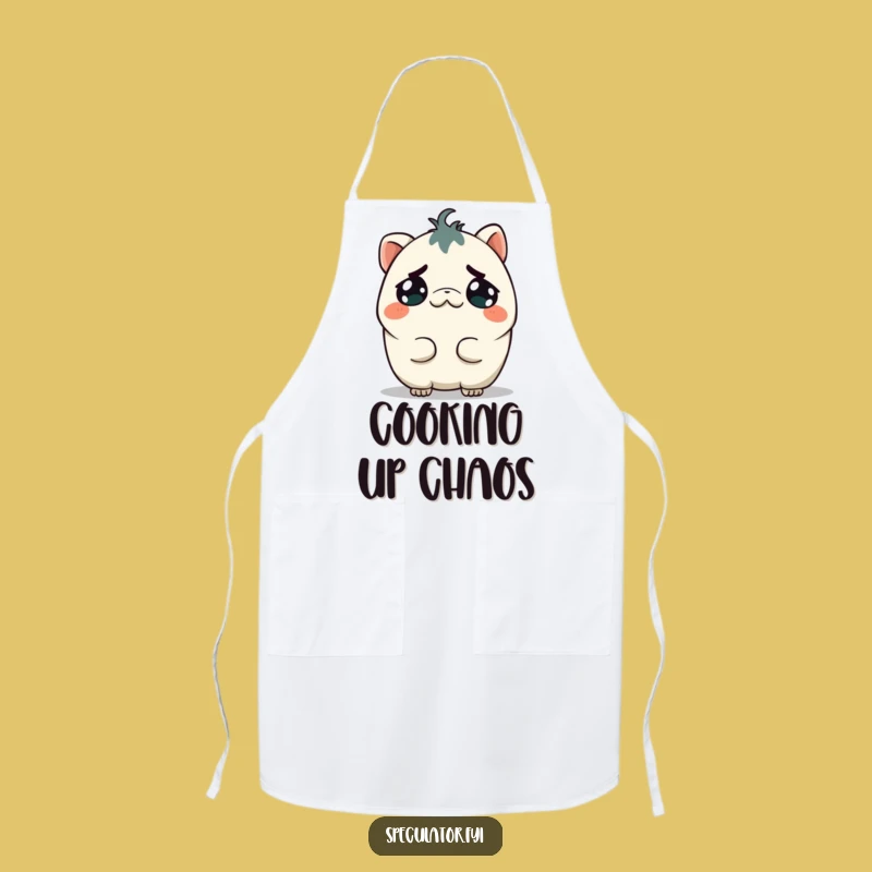 Funny Mischievous Kawaii Creature Apron - Kitchen Gift for Plotters