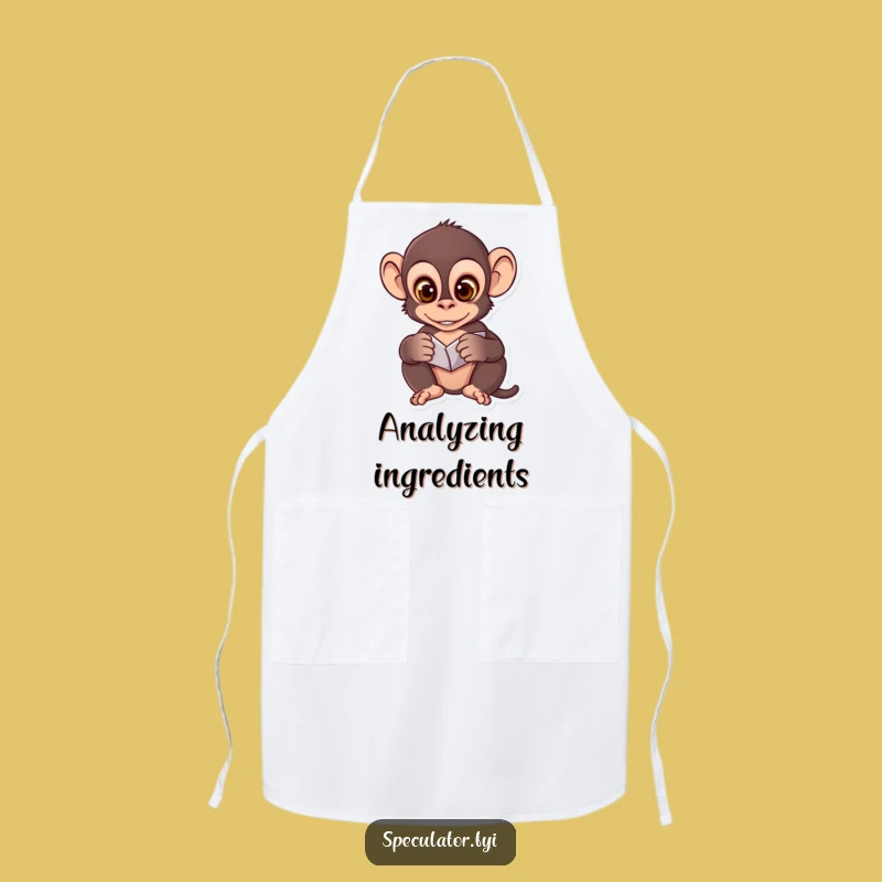 Funny Monkey Pattern Apron: Clever Chef's Gear for Analytical Cooks