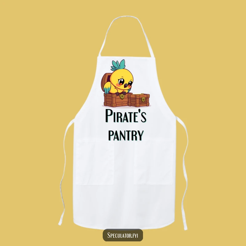 Funny Parrot Treasure Apron - Curious Avian Kitchen Wear Gift