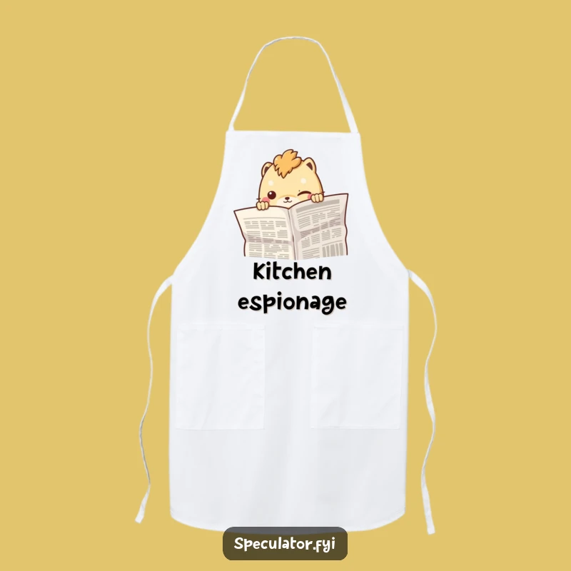 Funny Peeking Creature Apron: Cook with Mysterious Flair