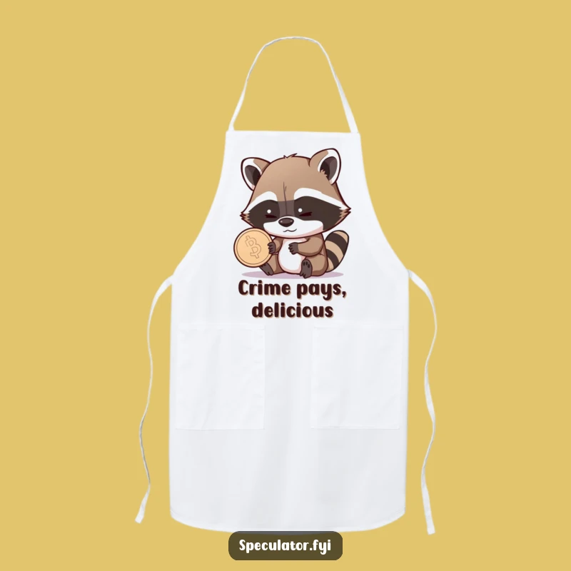 Funny Raccoon Coin Grin Apron - Cook with Shrewd Style