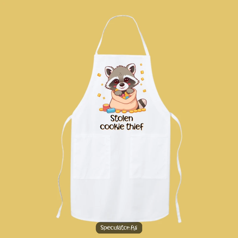 Funny Raccoon Riches Apron: Cook Up Some Mischief in the Kitchen!