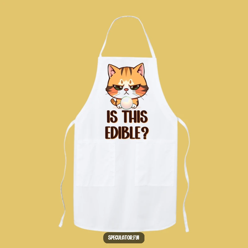 Funny Skeptical Cat Apron: Suspicious Pet Chef Gift