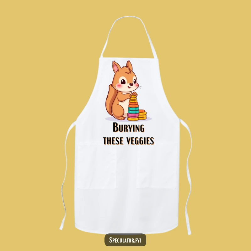 Funny Squirrel Counting Tokens Apron: Kitchen Fun, Playful Chef Gift