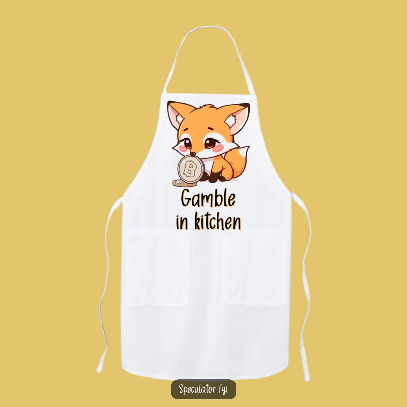 Funny Fox Coin Apron: Observe Meals with Hilarious Kitchen Focus!