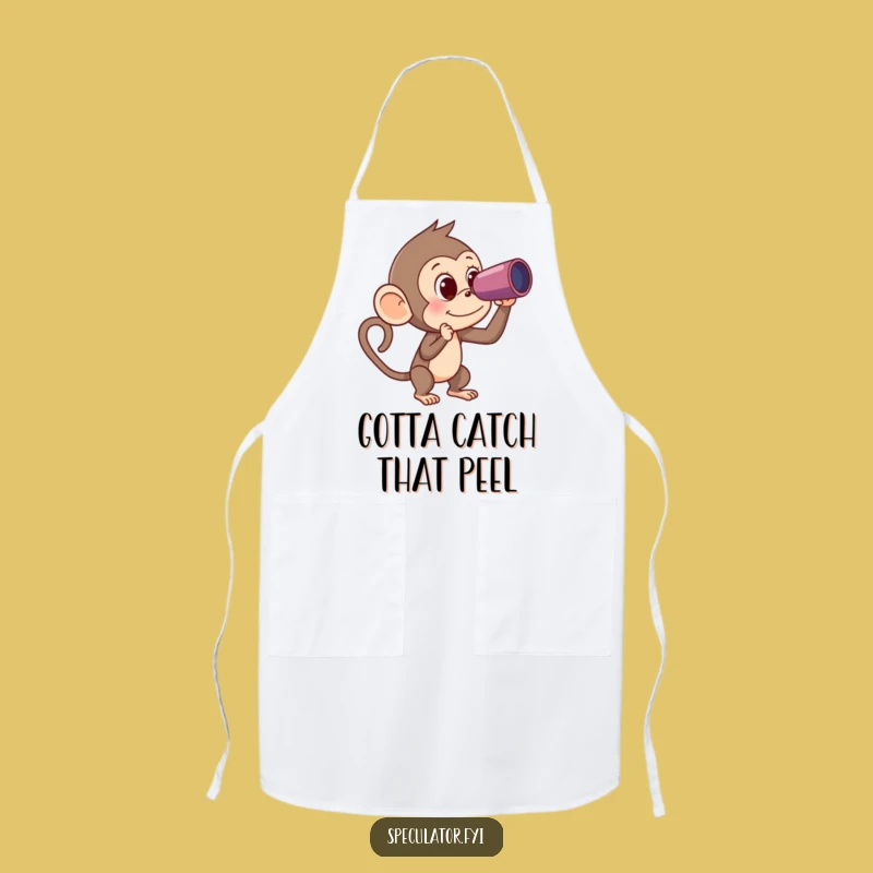 Funny Monkey Spyglass Banana Apron - Cook with Primate-Inspired Humor