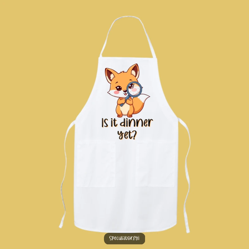Funny Fox Detective Apron: Inquisitive Chef Investigator Gift