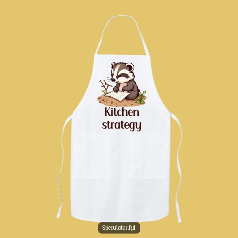 Funny Badger Plan Apron - Cook with Strategic Flair