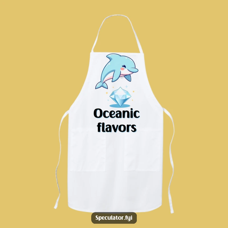 Funny Dolphin Diamond Leap Apron - Playful Ocean Kitchen Wear Gift