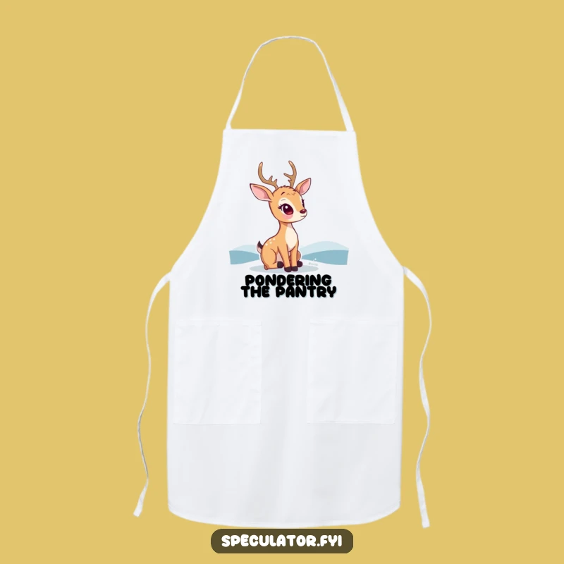 Funny Kawaii Deer Apron: Thoughtful Horizon Accent for Peaceful Cooking