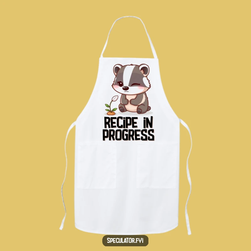 Funny Winking Badger Apron: Sneaky Gardener Kitchen Wear, Perfect Humorous Gift