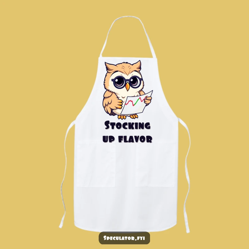 Funny Owl Chef Apron: Curious Investor Bird Cooking Up Success, Great Funny Gift