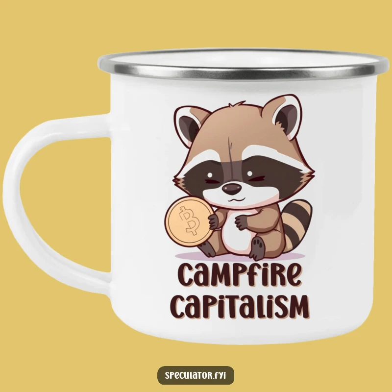Funny Raccoon Coin Grin Camping Mug - Adventure Fuel for the Shrewd