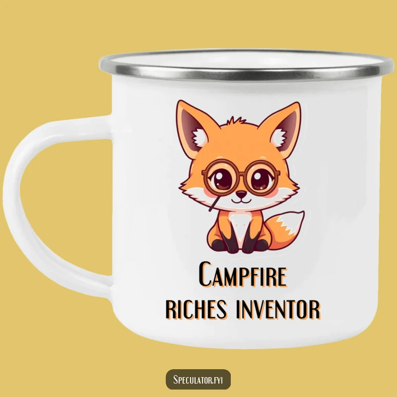 Durable Funny Kawaii Fox Camping Mug - Adventure & Sophisticated Humor