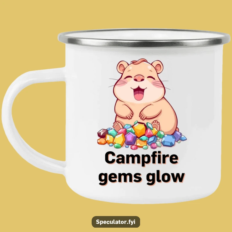 Funny Capybara Jewels Camping Mug: Relaxed Adventure Fuel!