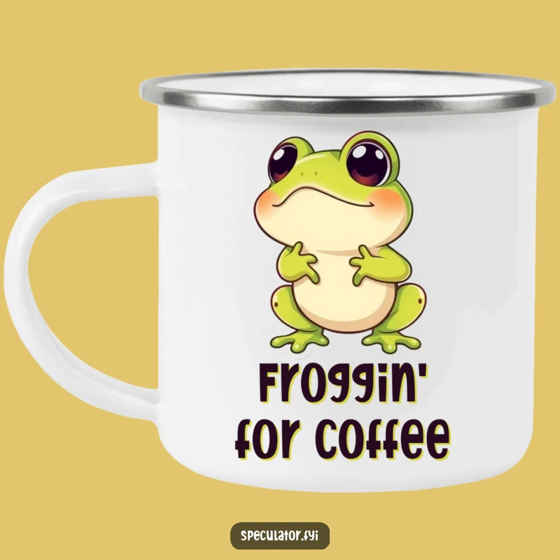 Funny Frog Camping Mug: Durable Speculative Hopper, a Humorous Outdoor Gift