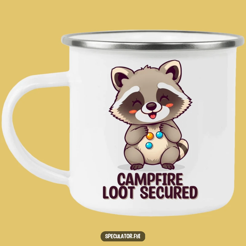Funny Giggling Raccoon Campfire Mug - Durable & Hilarious Outdoor Gift