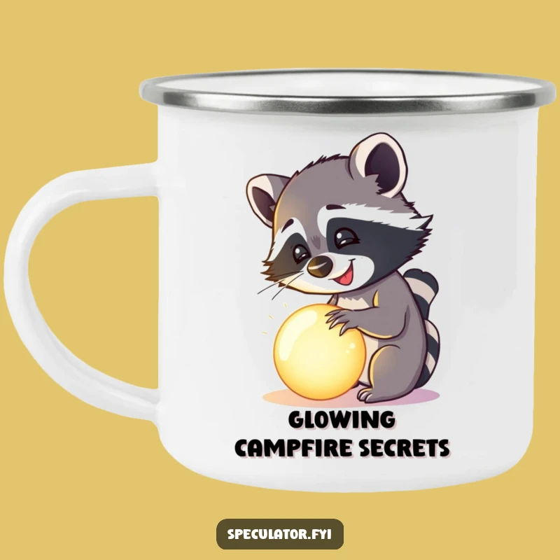 Funny Happy Raccoon Orb Camping Mug - Campfire Mysteries!