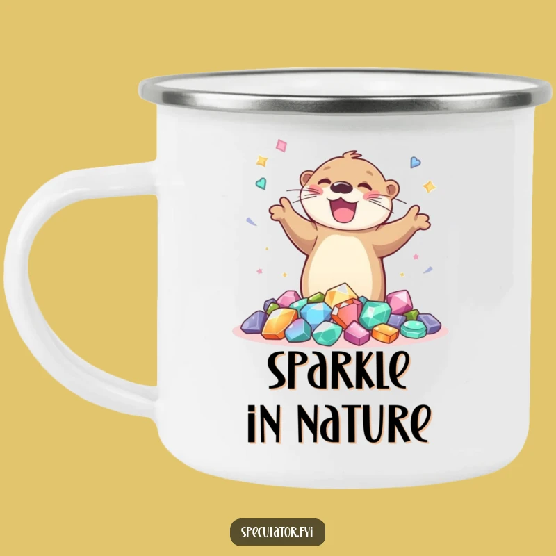 Funny Otter Gem Dance Camping Mug: Durable and Joyful Outdoor Drinkware
