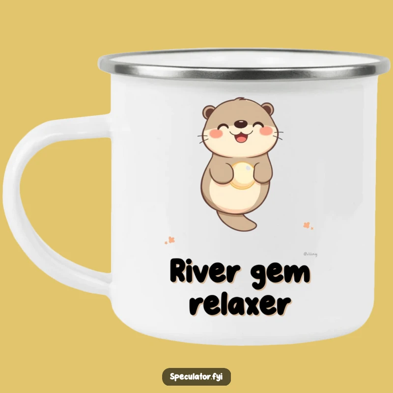 Funny Otter Pearl Camping Mug: Your Adventure Companion!