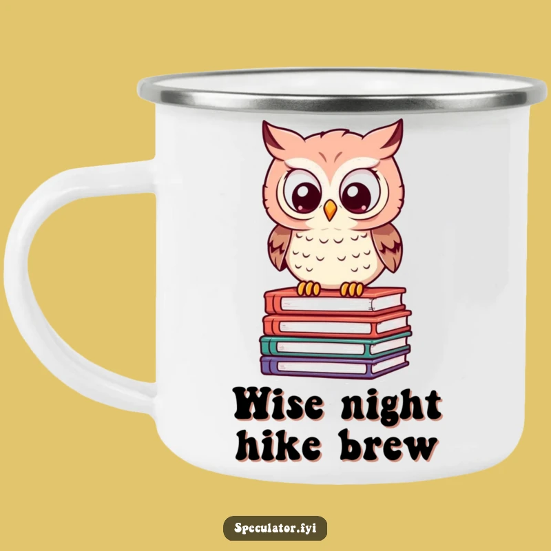 Funny Owl Book Stack Camping Mug - Adventure Fuel for the Brainy