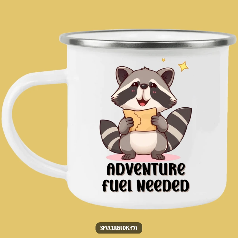 Funny Raccoon Treasure Map Camping Mug - Adventure Fuel Hilariously!