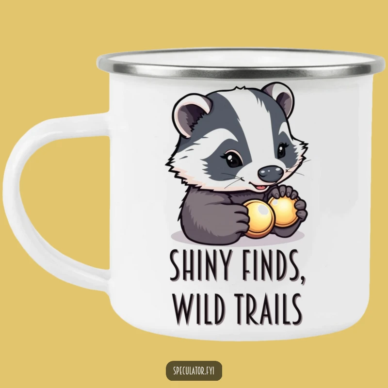 Funny Determined Badger Button Camping Mug - Trailside Treasures!