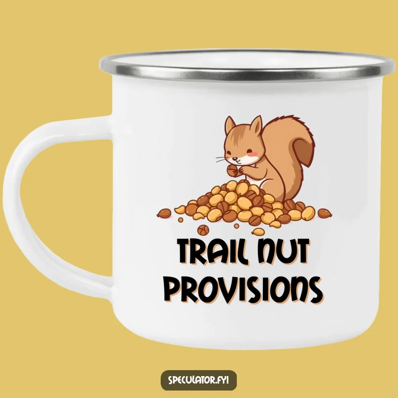 Funny Squirrel Sorting Nuts Camping Mug - Outdoor Organizer Drinkware, Adventurous Humorous Gift