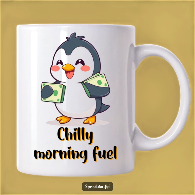 Funny Penguin Money Mug - Smiling Waddler Cash Lover Gift