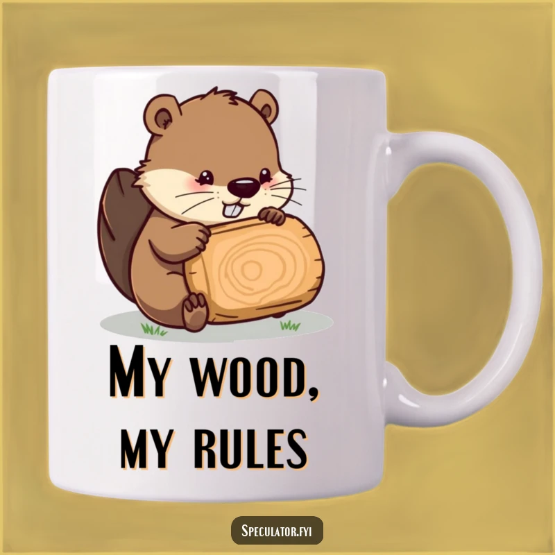 Funny Beaver Inspecting Log Mug: The Perfect Gift for Resourceful Builders