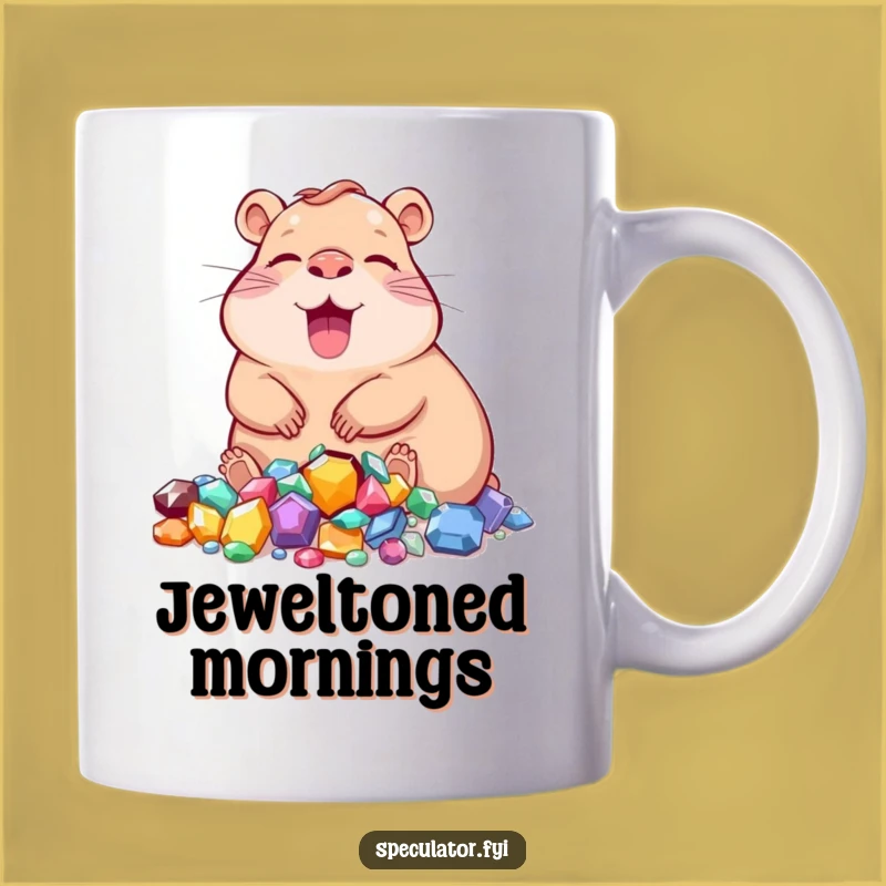 Funny Capybara Jewels Mug: Relax and Sparkle With Joy!