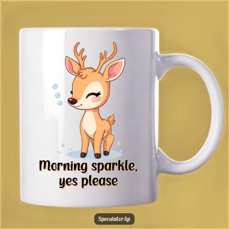 Funny Delighted Deer Dewdrop Wonder Mug - Gift for Nature Lovers