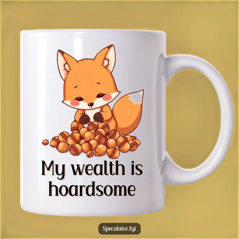 Funny Fox Acorn Counting Mug - Hilarious Gift for the Fiscally Funny