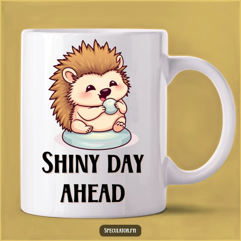 Funny Hedgehog Button Polishing Mug - Cute and Hilarious Gift!