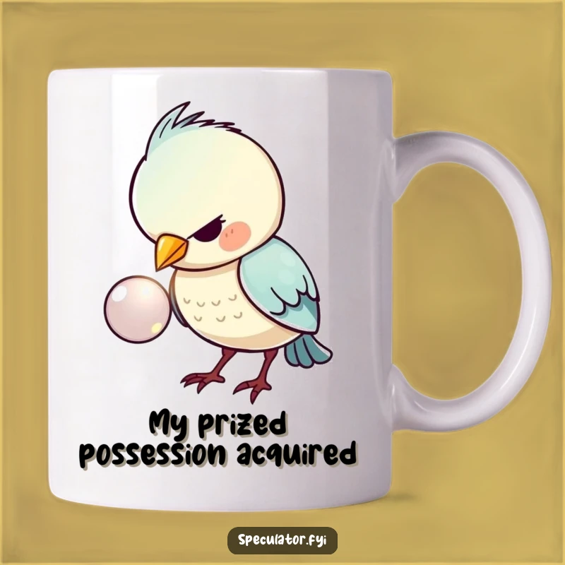 Funny Kawaii Bird Button Fascination Mug - Perfect Gift for Bird Lovers