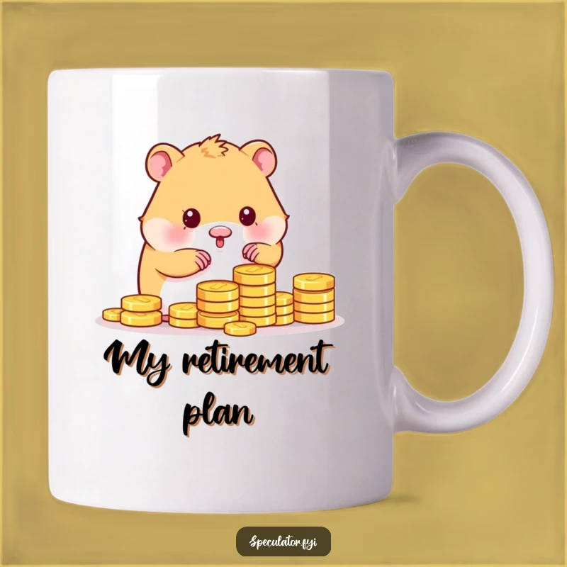 Funny Kawaii Hamster Counting Gold Coins Mug - Perfect Funny Gift for Savers!