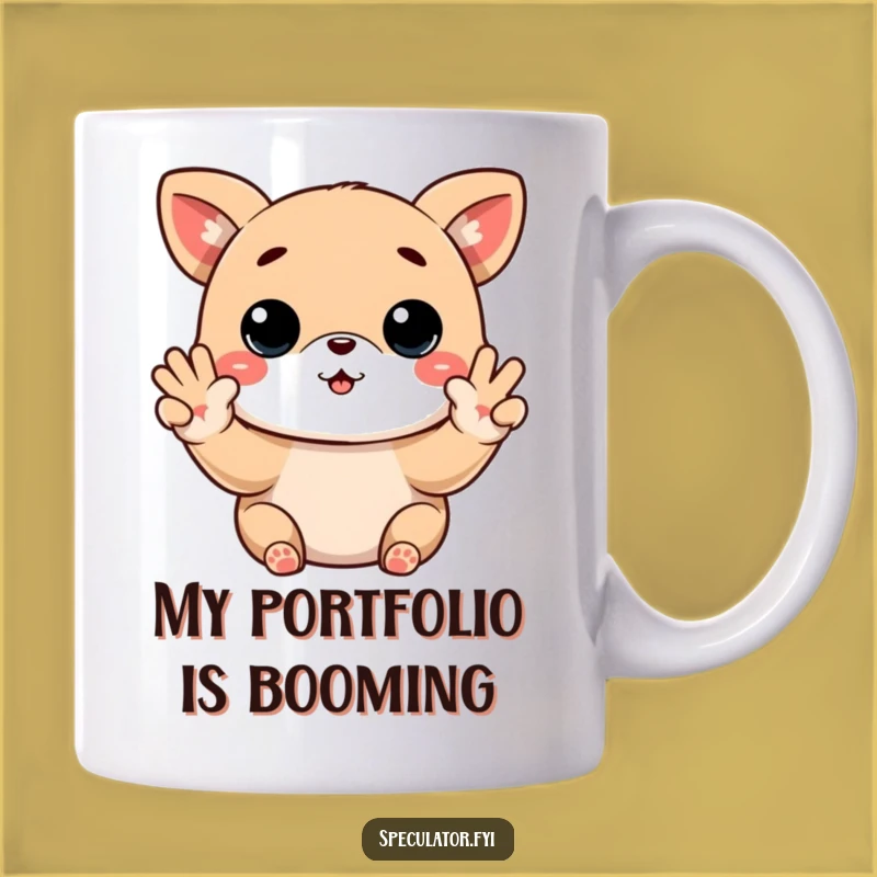Funny Kawaii Trader Mug - Buy Low Sell High Animal for Stock Market Lovers Gift