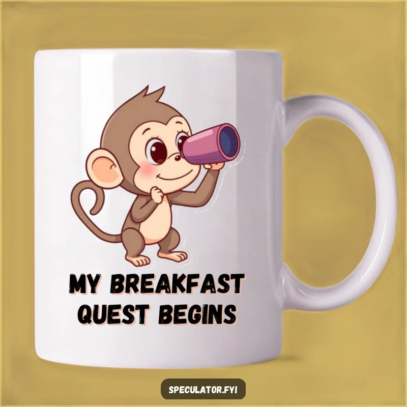 Funny Monkey Spyglass Banana Mug - A Hilarious Gift for Curious Minds