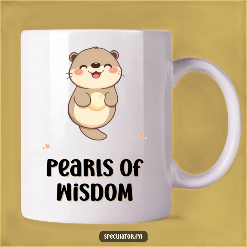 Funny Otter Pearl Mug: A Joyful Sip for Your Beloved Aquatic Friend!