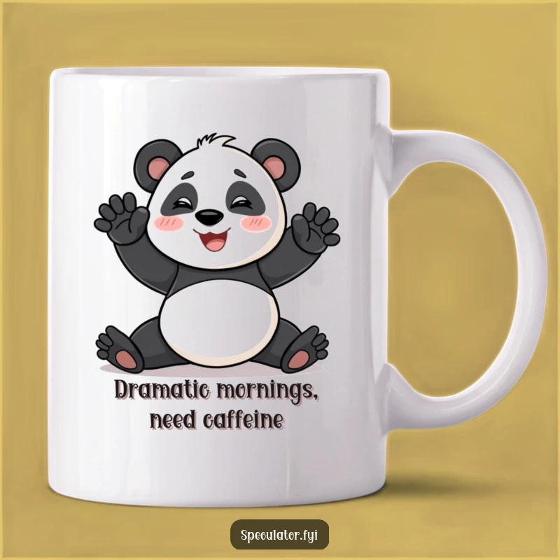 Funny Panda Pose Mug: Dramatic Smile, Perfect Gift for Performers